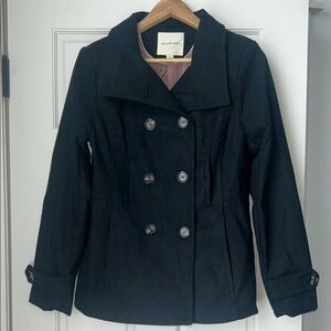 Thread & Supply Black Double-Breasted Pea Coat
